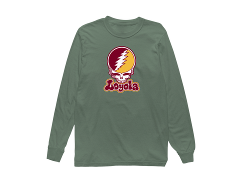 Loyola Stealie Premium Unisex Long-Sleeve — Design: Loyola University — Light Green