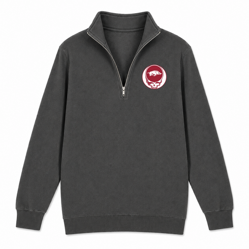 University of Arkansas - Premium Grateful Dead Quarter-Zip Pullover - Charcoal - 5