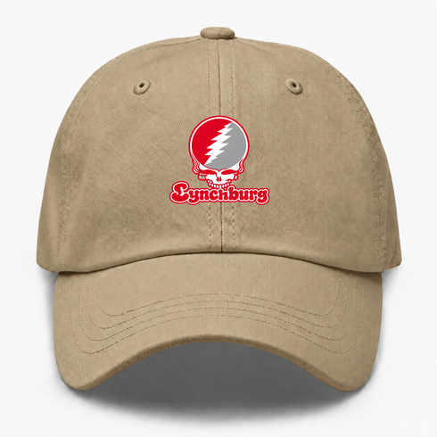 Lynchburg Stealie Premium Unisex Dad Hat — Design: Lynchburg University of — Khaki