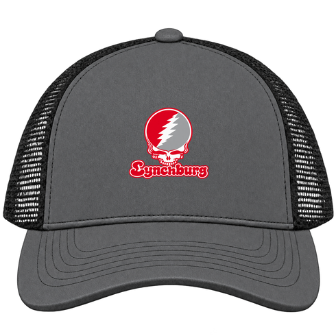 Lynchburg Stealie Premium Unisex Trucker Cap — Design: Lynchburg University of — Charcoal/Black