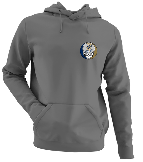 University of Akron - Premium Grateful Dead Left Chest Hoodie - Charcoal