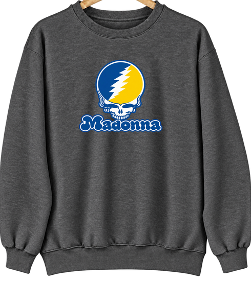 Madonna Stealie Premium Unisex Crewneck — Design: Madonna University — Dark Heather