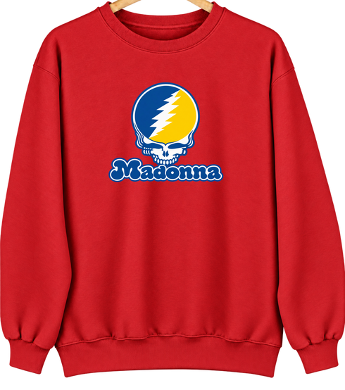 Madonna Stealie Premium Unisex Crewneck — Design: Madonna University — Red