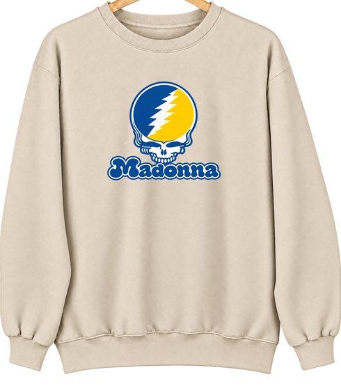Madonna Stealie Premium Unisex Crewneck — Design: Madonna University — Sand