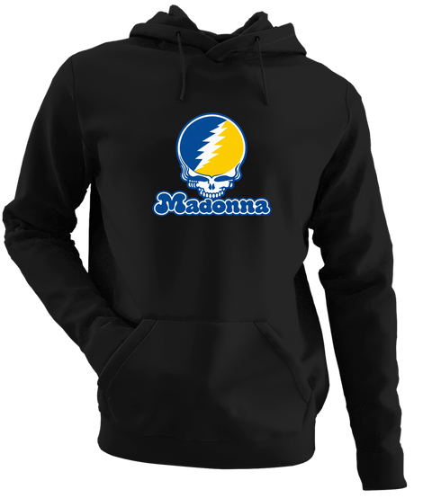 Madonna Stealie Premium Unisex Hoodie — Design: Madonna University — Black
