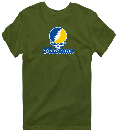 Madonna Stealie Premium Unisex T-Shirt — Design: Madonna University — Military Green