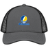 Madonna Stealie Premium Unisex Trucker Cap — Design: Madonna University — Charcoal/Black