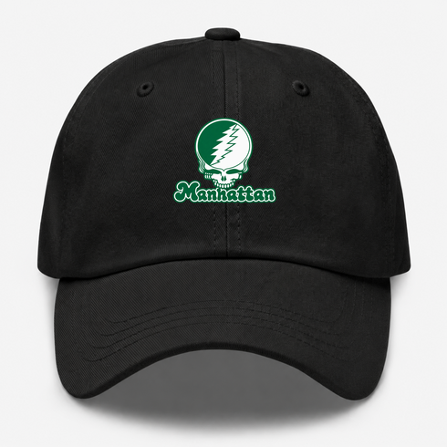 Manhattan Stealie Premium Unisex Dad Hat — Design: Manhattan College — Black