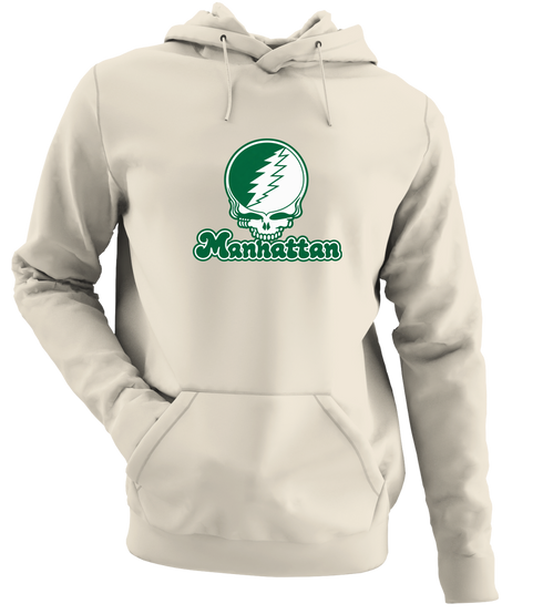 Manhattan Stealie Premium Unisex Hoodie — Design: Manhattan College — Sand