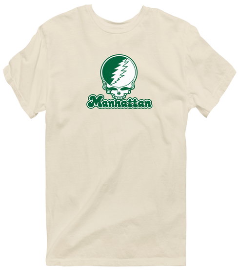 Manhattan Stealie Premium Unisex T-Shirt — Design: Manhattan College — Sand