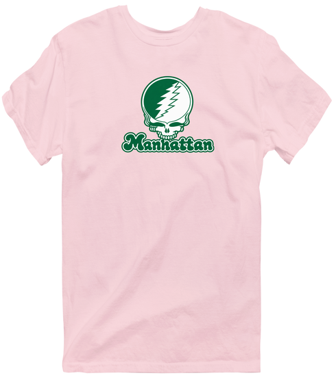 Manhattan Stealie Premium Unisex T-Shirt — Design: Manhattan College — Light Pink