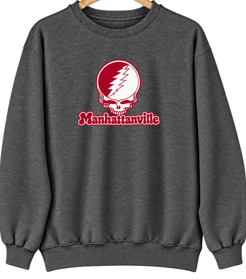 Manhattanville Stealie Premium Unisex Crewneck — Design: Manhattanville College — Dark Heather