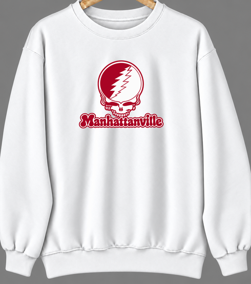 Manhattanville Stealie Premium Unisex Crewneck — Design: Manhattanville College — White