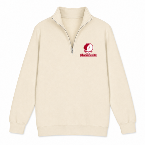 Manhattanville Stealie Premium Unisex Quarter-Zip — Design: Manhattanville College — Sand