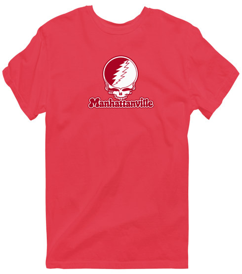 Manhattanville Stealie Premium Unisex T-Shirt — Design: Manhattanville College — Heather Red