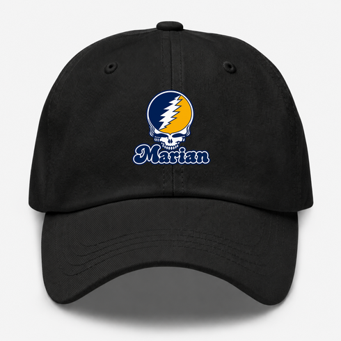 Marian Stealie Premium Unisex Dad Hat — Design: Marian University — Black