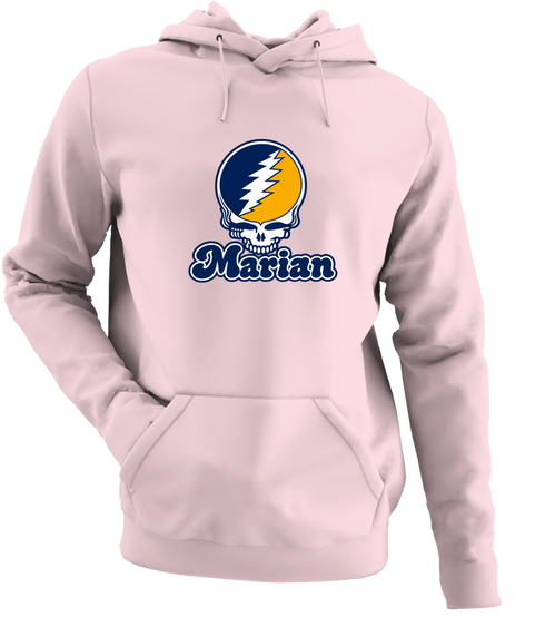 Marian Stealie Premium Unisex Hoodie — Design: Marian University — Light Pink