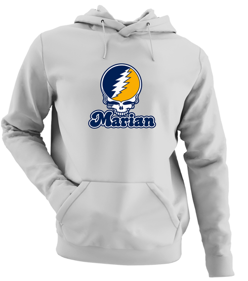 Marian Stealie Premium Unisex Hoodie — Design: Marian University — Sport Grey