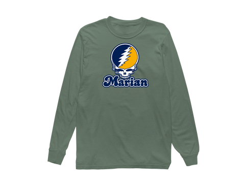 Marian Stealie Premium Unisex Long-Sleeve — Design: Marian University — Light Green