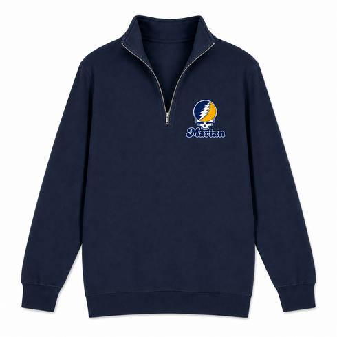 Marian Stealie Premium Unisex Quarter-Zip — Design: Marian University — Navy