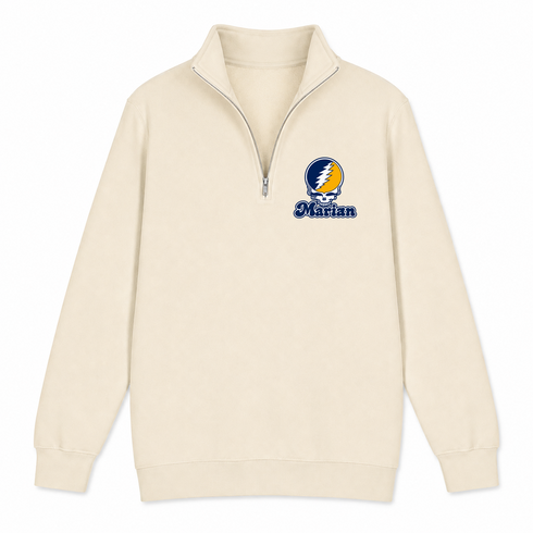 Marian Stealie Premium Unisex Quarter-Zip — Design: Marian University — Sand