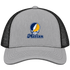 Marian Stealie Premium Unisex Trucker Cap — Design: Marian University — Heather Grey/Black