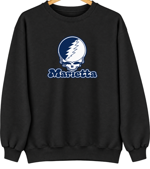 Marietta Stealie Premium Unisex Crewneck — Design: Marietta College — Black