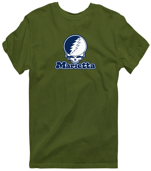 Marietta Stealie Premium Unisex T-Shirt — Design: Marietta College — Military Green
