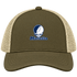 Marietta Stealie Premium Unisex Trucker Cap — Design: Marietta College — Moss/Khaki