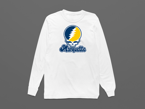 Marquette Stealie Premium Unisex Long-Sleeve — Design: Marquette University — White