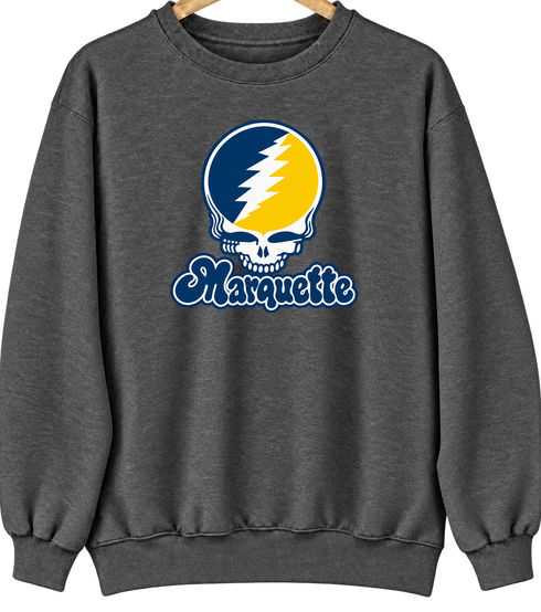 Marquette Stealie Premium Unisex Crewneck — Design: Marquette University — Dark Heather