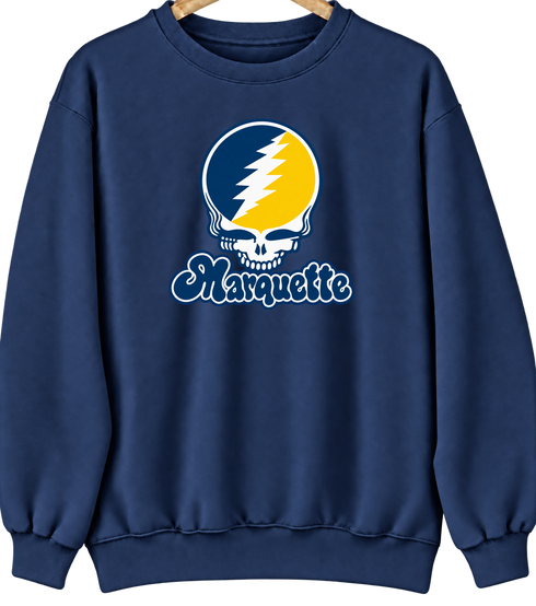 Marquette Stealie Premium Unisex Crewneck — Design: Marquette University — Navy