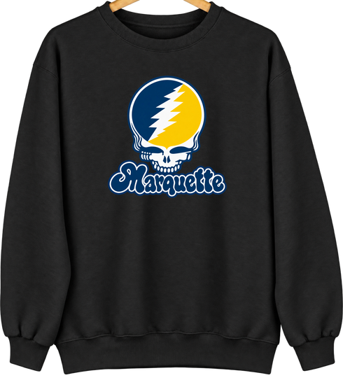 Marquette Stealie Premium Unisex Crewneck — Design: Marquette University — Black