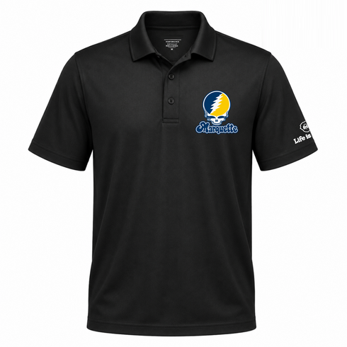 Marquette Stealie Premium Unisex Polo — Design: Marquette University — Black