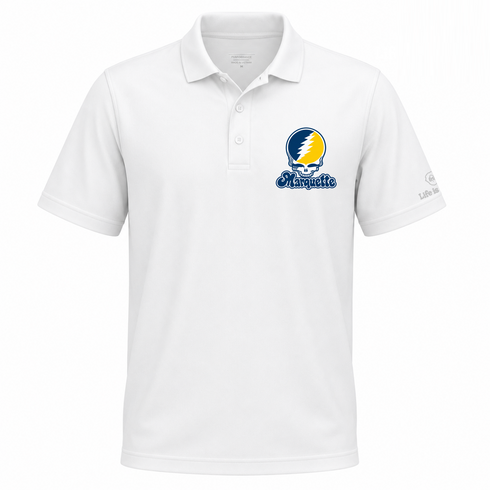 Marquette Stealie Premium Unisex Polo — Design: Marquette University — White