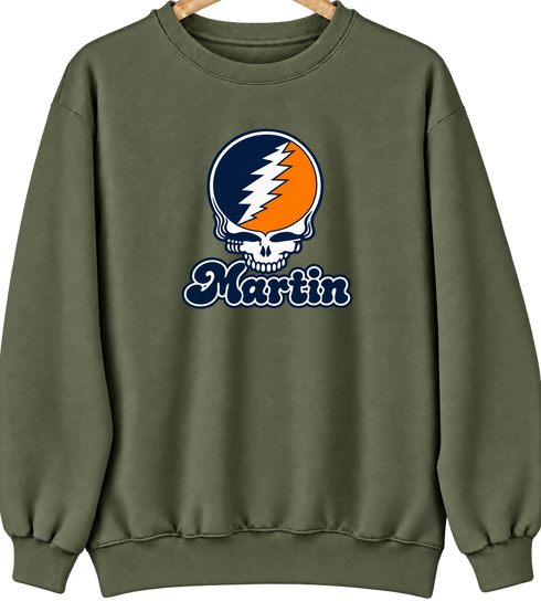 Martin Stealie Premium Unisex Crewneck — Design: Tennessee at Martin University of — Military Green