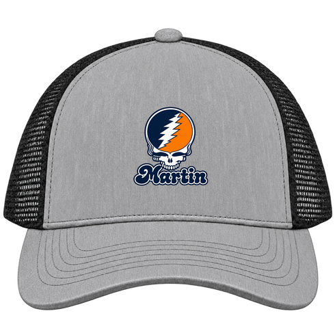 Martin Stealie Premium Unisex Trucker Cap — Design: Tennessee at Martin University of — Heather Grey/Black
