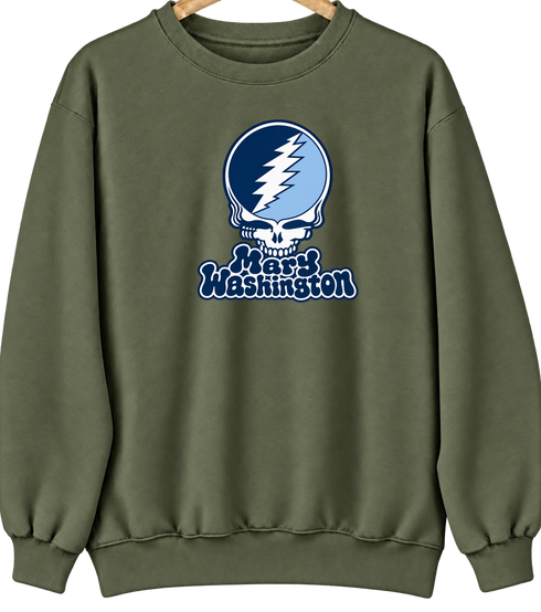 Mary Washington Stealie Premium Unisex Crewneck — Design: Mary Washington University — Military Green