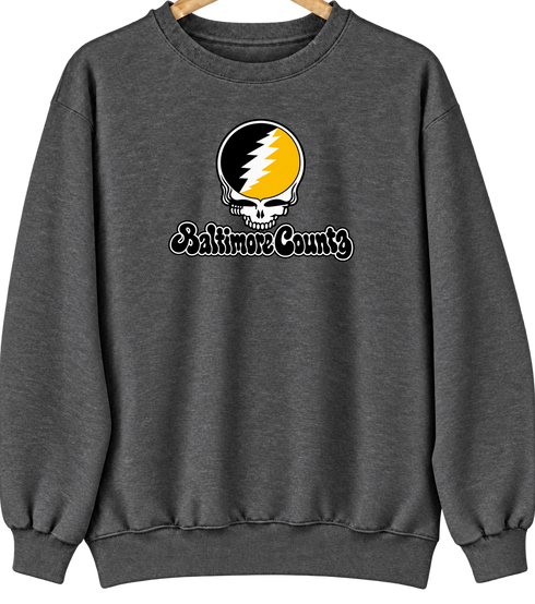 Baltimore County Stealie Premium Unisex Crewneck — Design: Maryland Baltimore County University of — Dark Heather