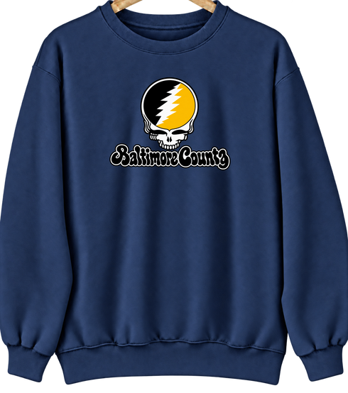 Baltimore County Stealie Premium Unisex Crewneck — Design: Maryland Baltimore County University of — Navy