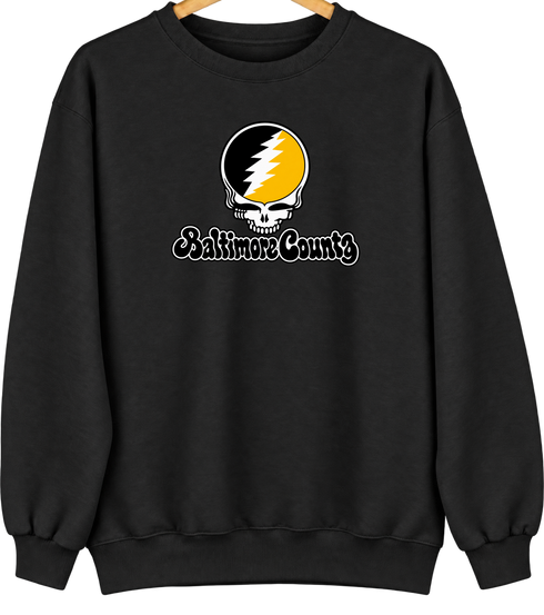 Baltimore County Stealie Premium Unisex Crewneck — Design: Maryland Baltimore County University of — Black