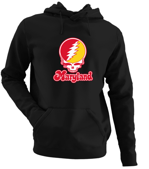 Maryland Stealie Premium Unisex Hoodie — Design: Maryland University of — Black