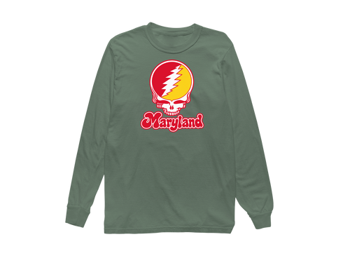 Maryland Stealie Premium Unisex Long-Sleeve — Design: Maryland University of — Light Green