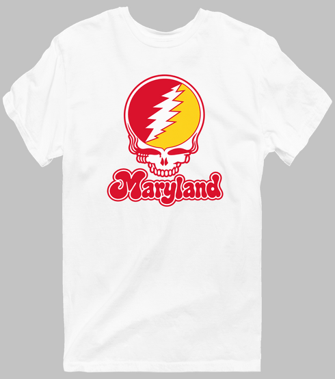 Maryland Stealie Premium Unisex T-Shirt — Design: Maryland University of — White
