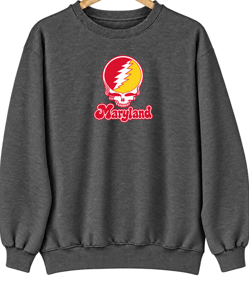 Maryland Stealie Premium Unisex Crewneck — Design: Maryland University of — Dark Heather