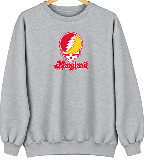 Maryland Stealie Premium Unisex Crewneck — Design: Maryland University of — Sport Grey