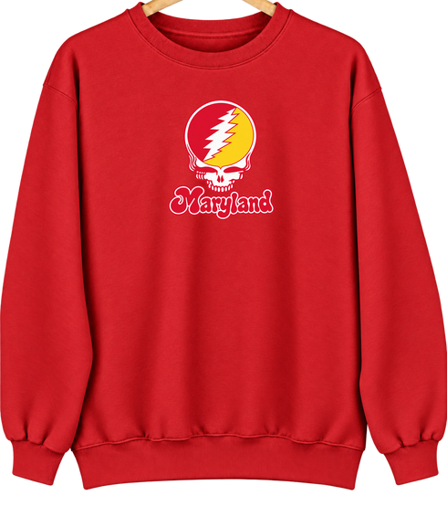 Maryland Stealie Premium Unisex Crewneck — Design: Maryland University of — Red