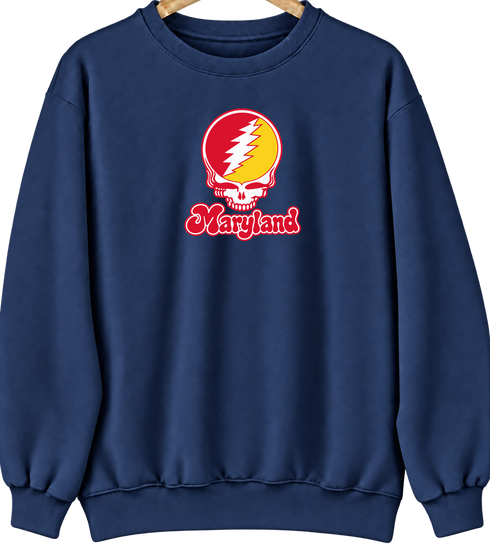 Maryland Stealie Premium Unisex Crewneck — Design: Maryland University of — Navy