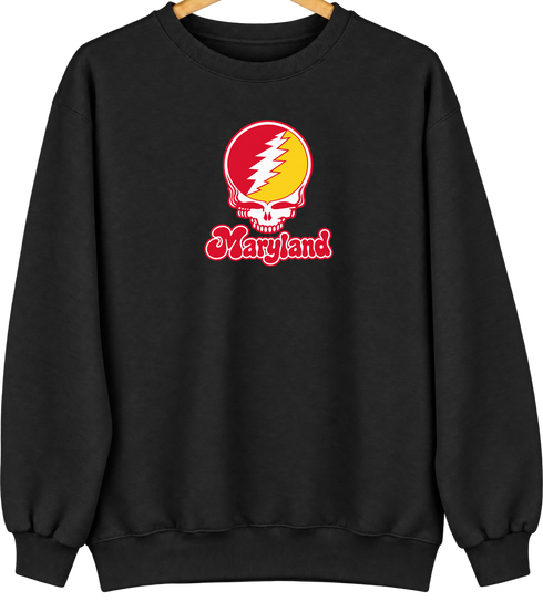 Maryland Stealie Premium Unisex Crewneck — Design: Maryland University of — Black
