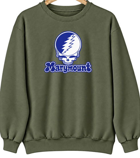 Marymount Stealie Premium Unisex Crewneck — Design: Marymount (Lax) — Military Green
